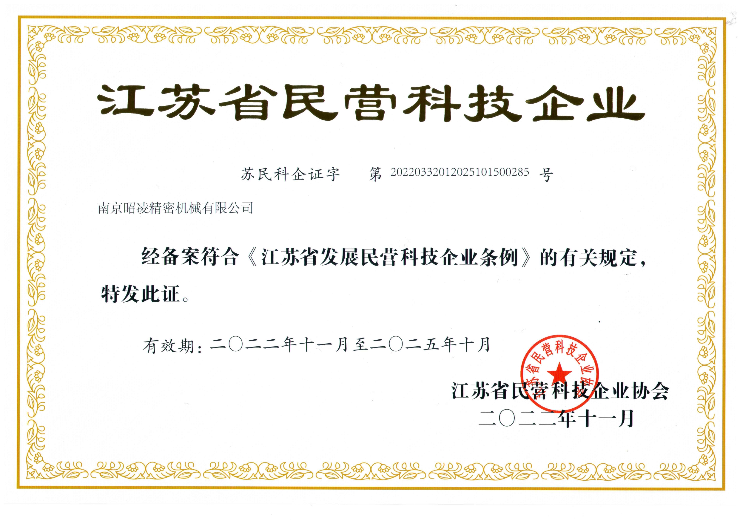 Jiangsu Scientific And Technology Private Enterprise